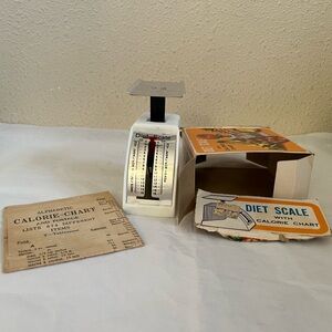 Vintage White Diet Scale with Calorie Chart